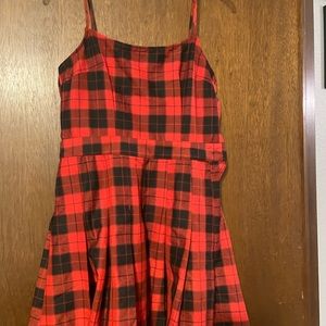 H&M Divided small Flannel red and black checkered dress